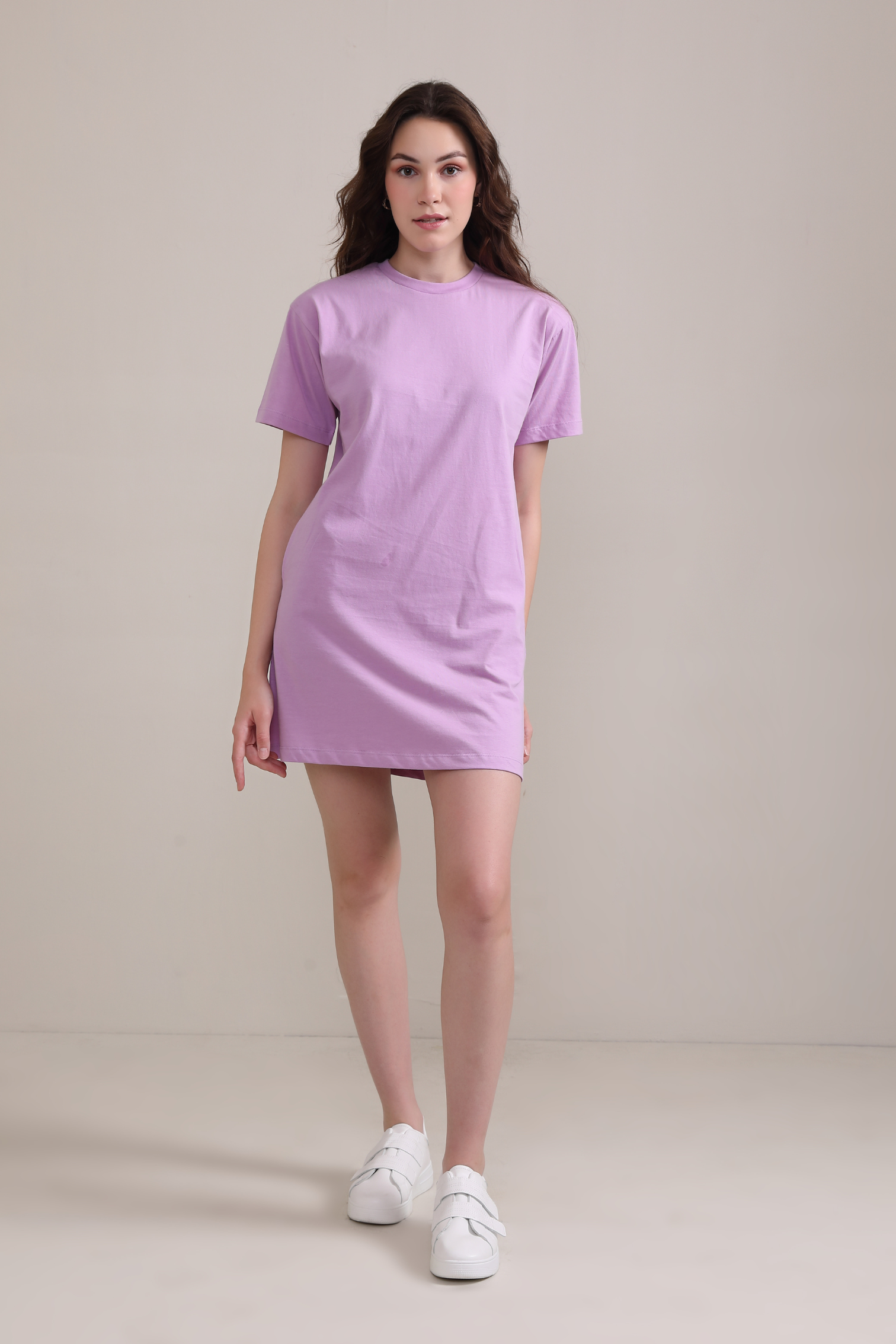 Buy a Lavender 100% Cotton Regular Plain Half Regular Amber Dress for