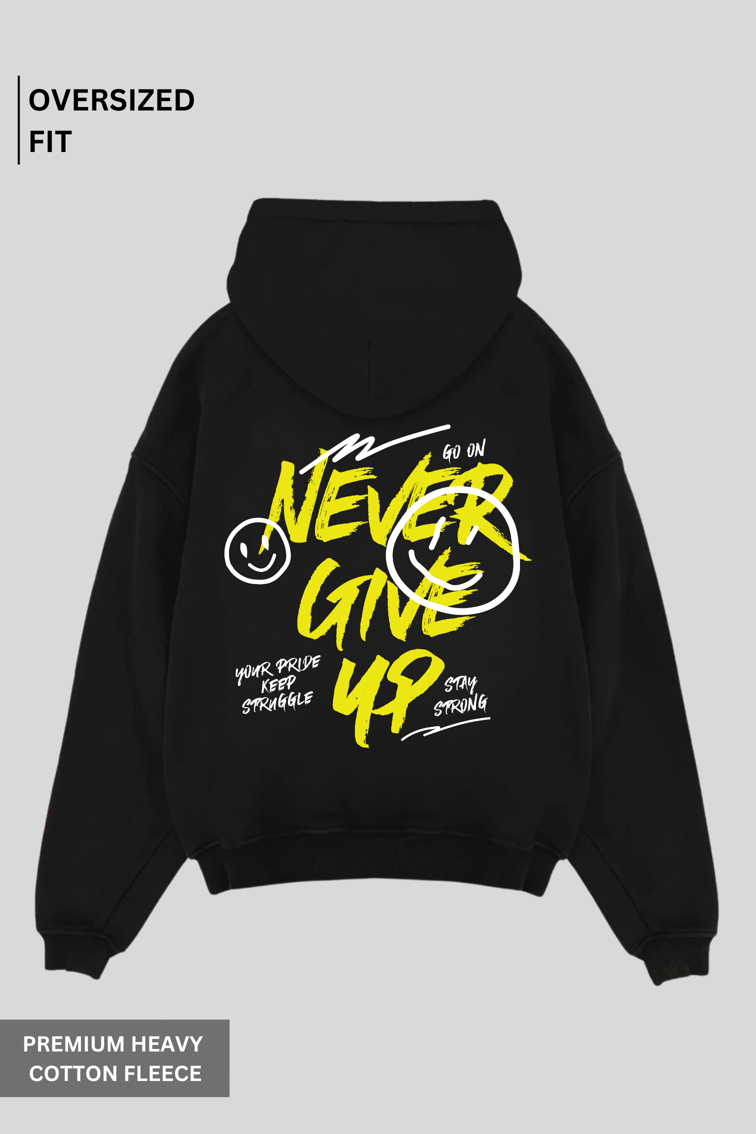 Men's Full Sleeve Never Give Up Printed Sweatshirt