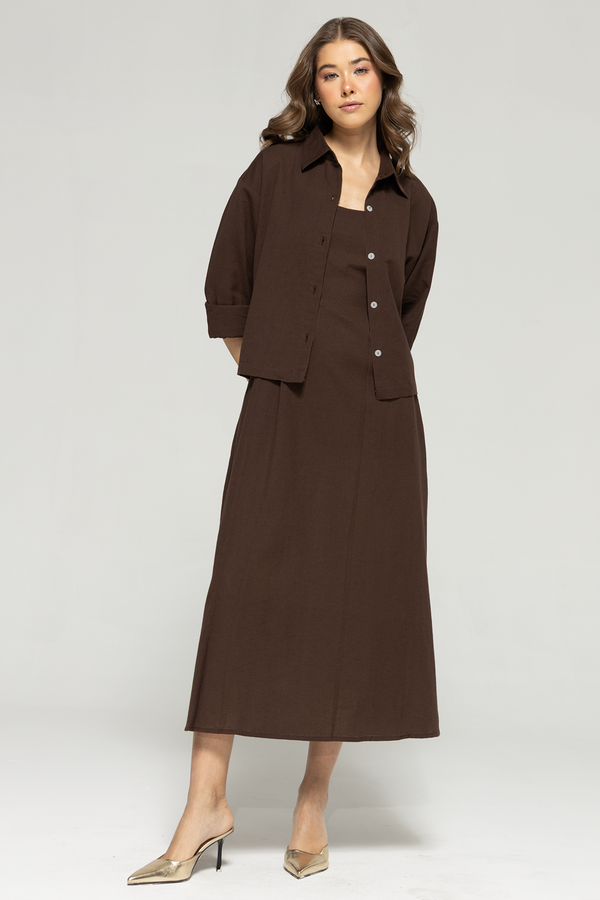 Akaia Linen Set : Brown