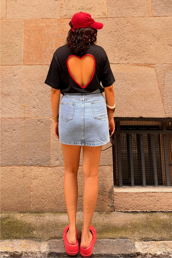 Heart Shape Tee - Black