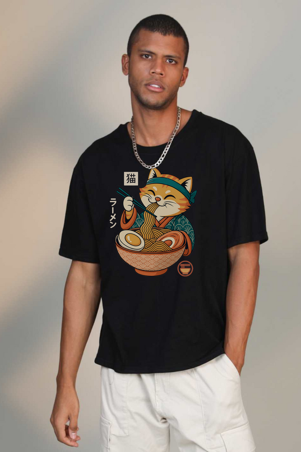 Red Cat Ramen - Oversized T-Shirt
