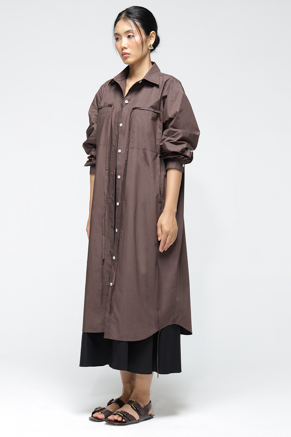 Elliot Shirt Dress : Cocoa