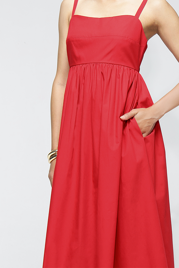 Shyla Pocket Dress : Crimson