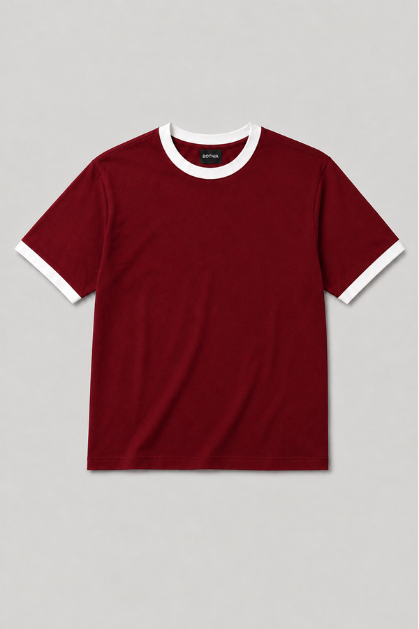 Red - Ringer Cropped Tee