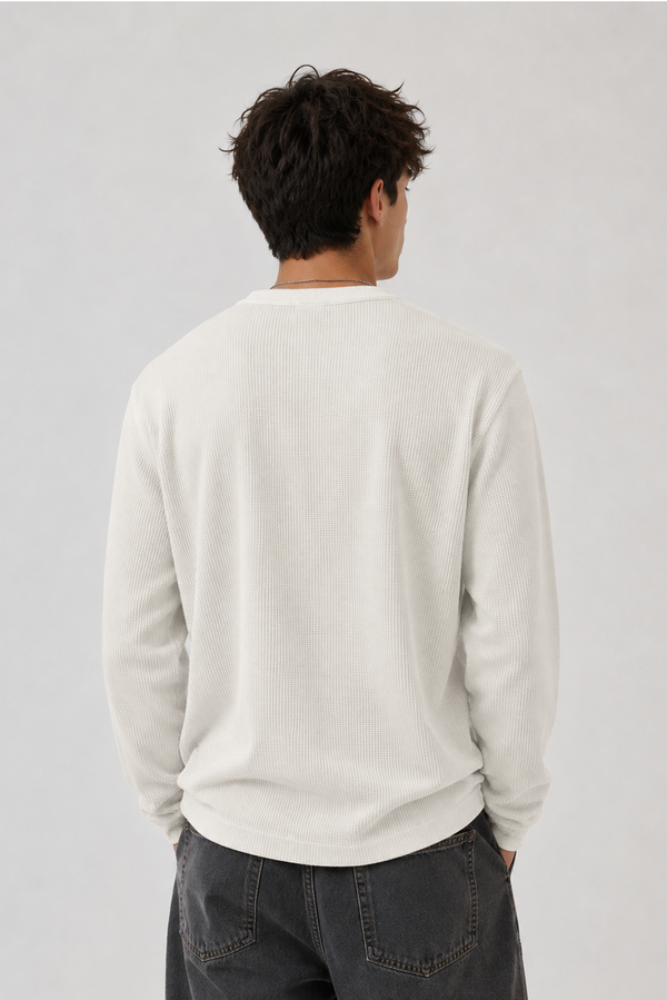 Henley Waffle - Off White