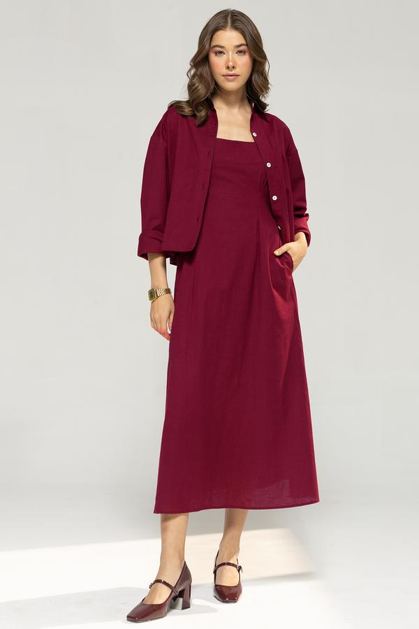 Akaia Linen Set : Merlot