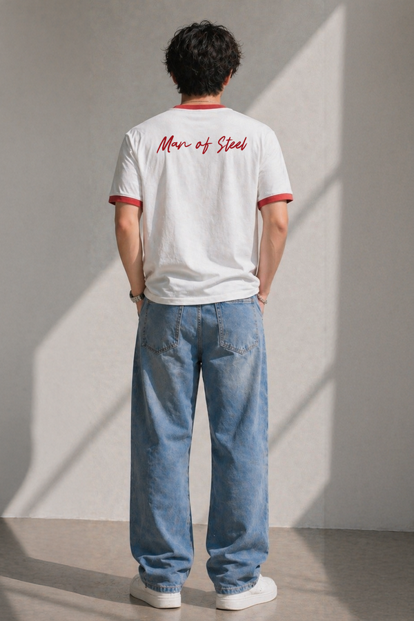 Man of Steel - Ringer Cropped Tee