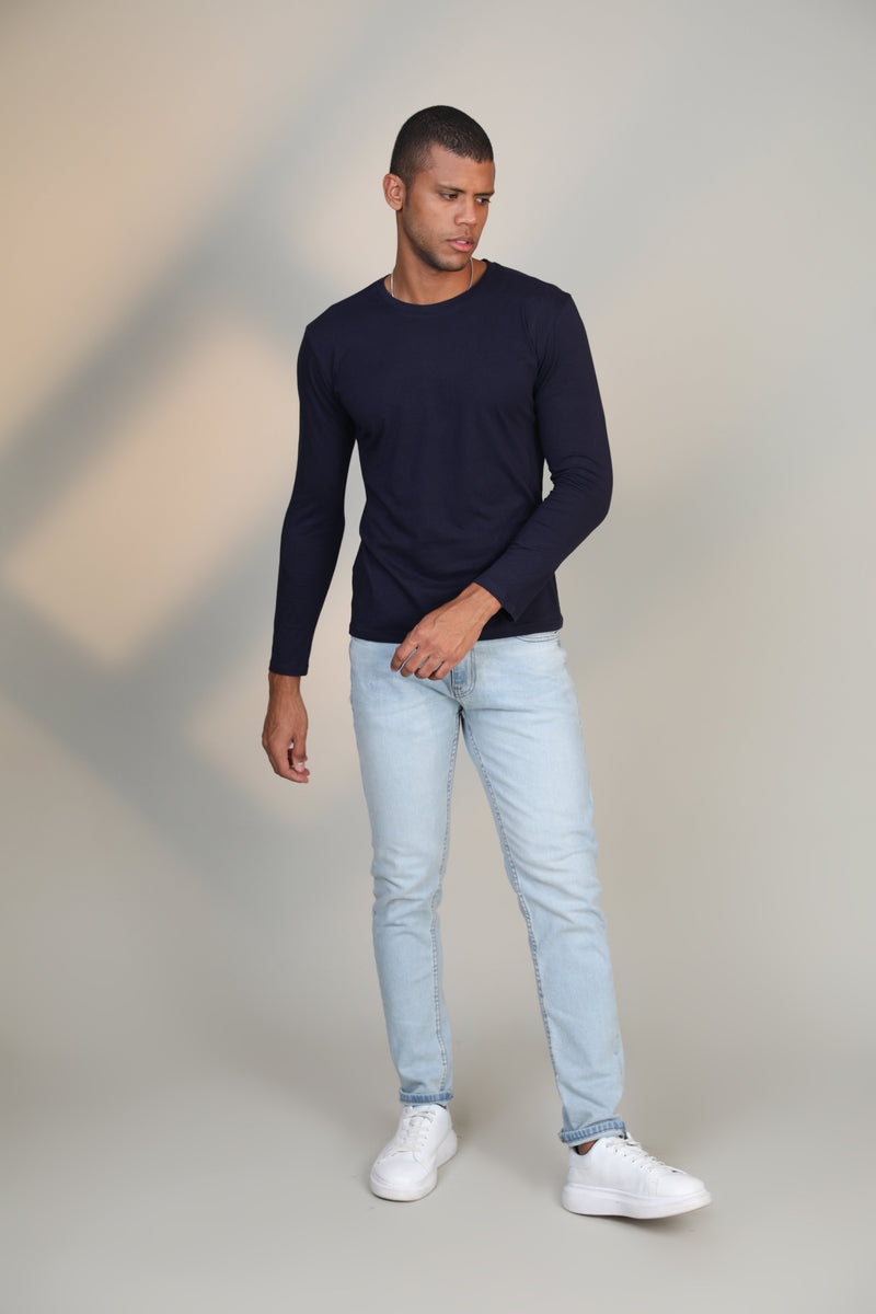 Navy- Full sleeve t-shirt - Botnia