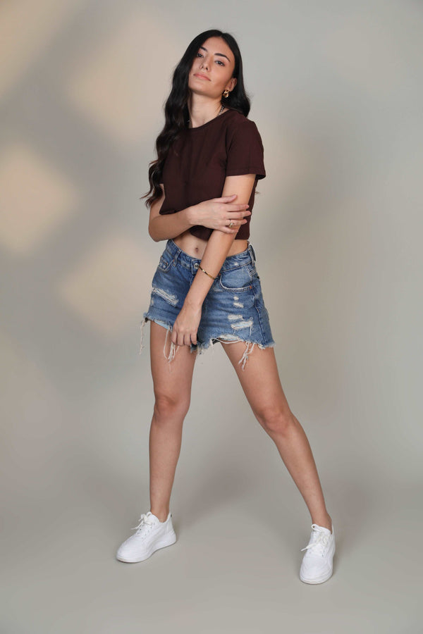 Crop Top- Brown