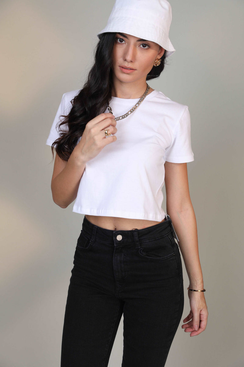 Crop Top- Peace White - Botnia
