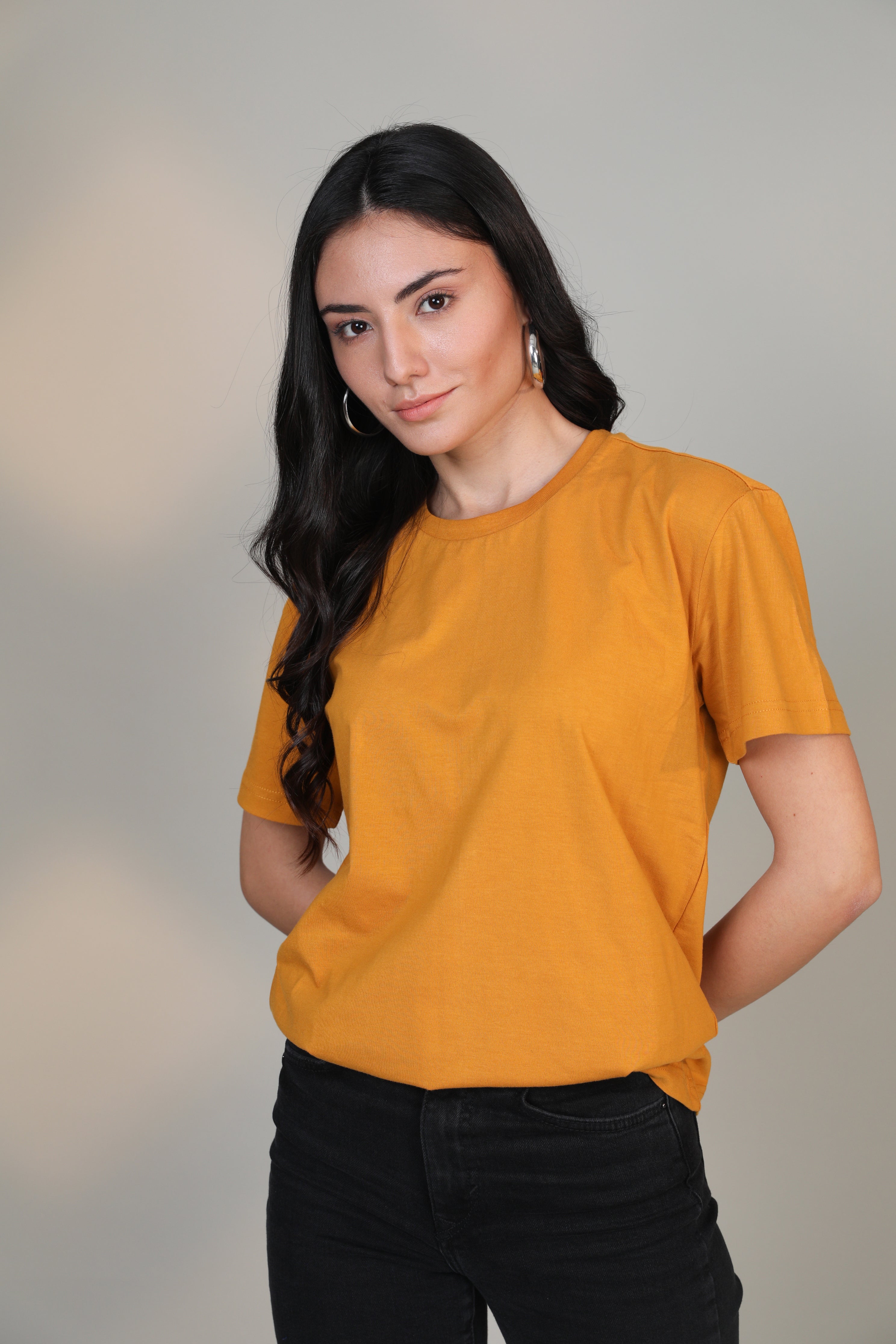 Mustard-Women Short sleeve t-shirt