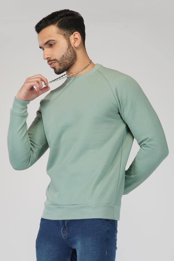 Regular Fit Sweatshirt- Granite Green