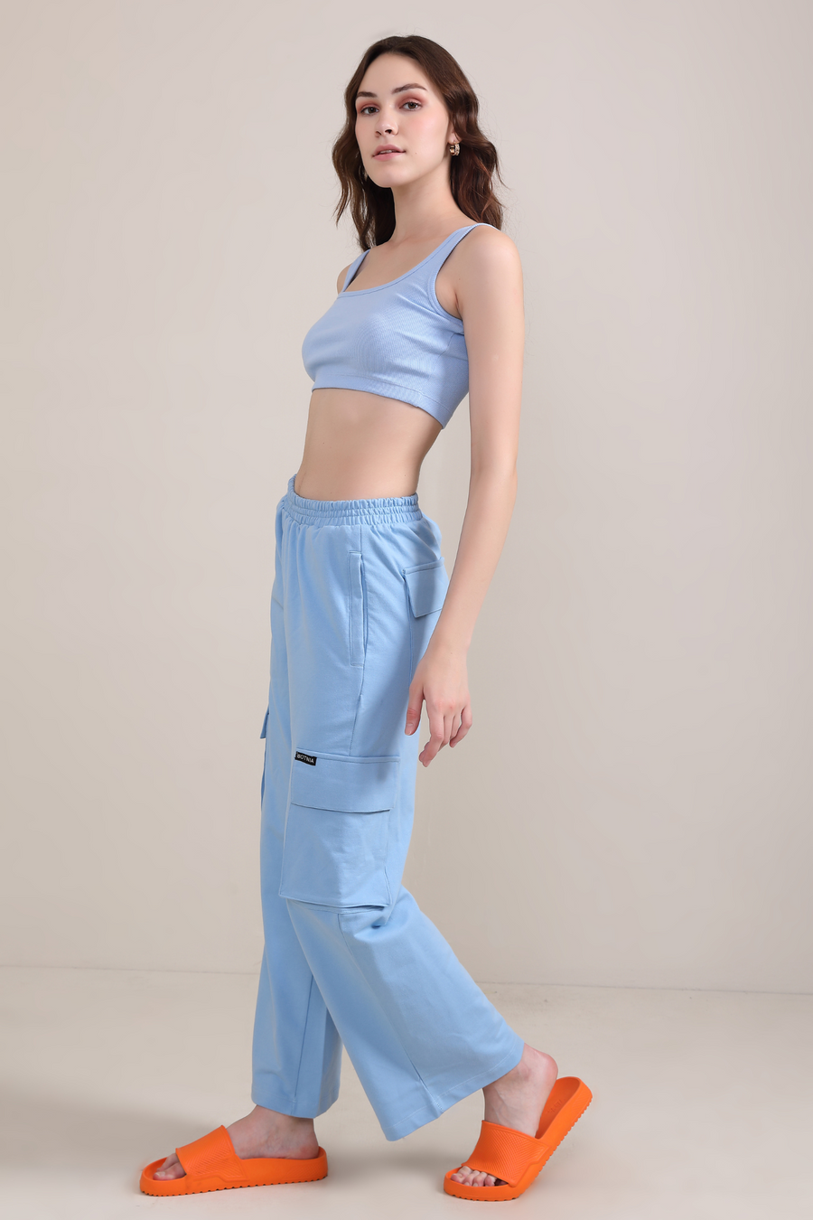 Ribbed Vest Tank Top- Powder Blue