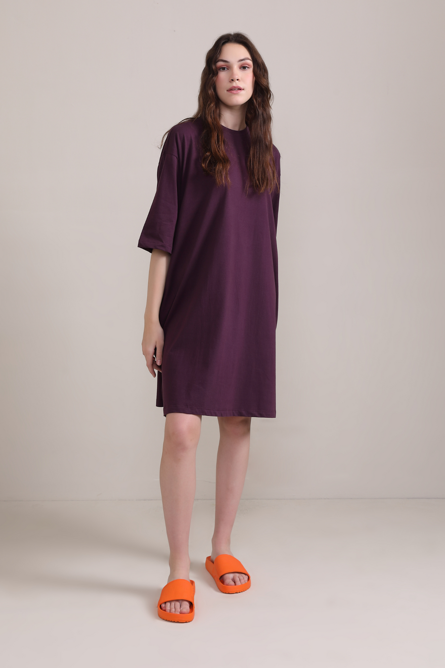 Oversized Pocket Tee -Wine