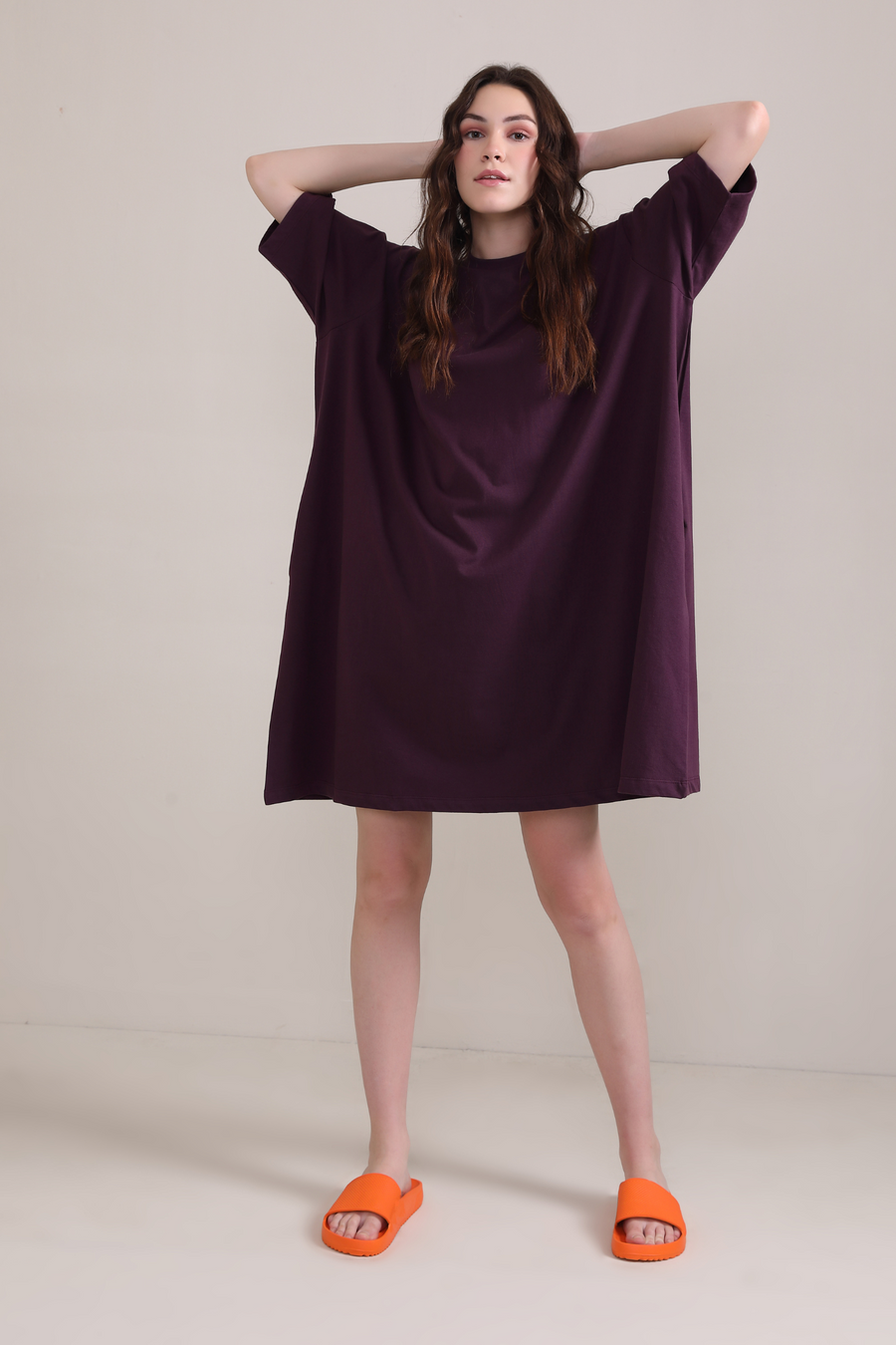 Oversized Pocket Tee -Wine
