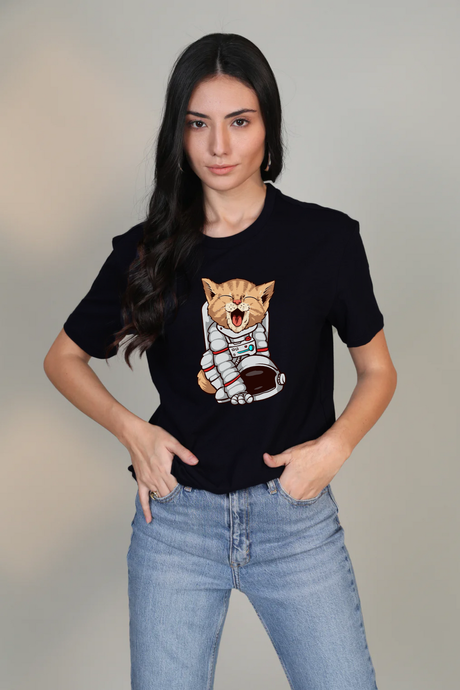 Nasa Cat- Half sleeve t-shirt