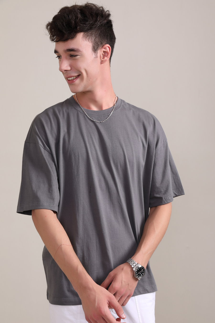 Melange Grey- Oversized t-shirt