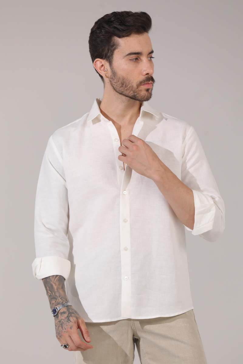 The Peace White Linen Shirt