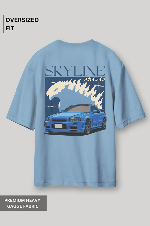 Skyline : Oversized T-Shirt Blue