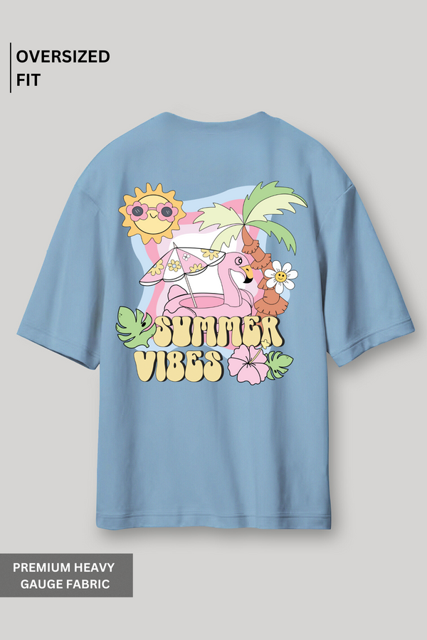 Summer Vibes : Oversized T-Shirt Blue