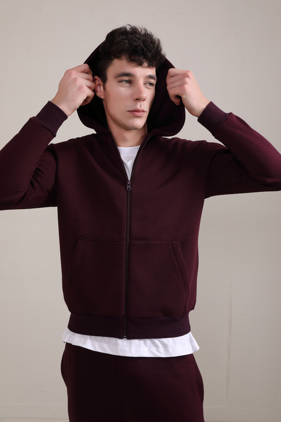 Zipper Hoodie- Wild Berry