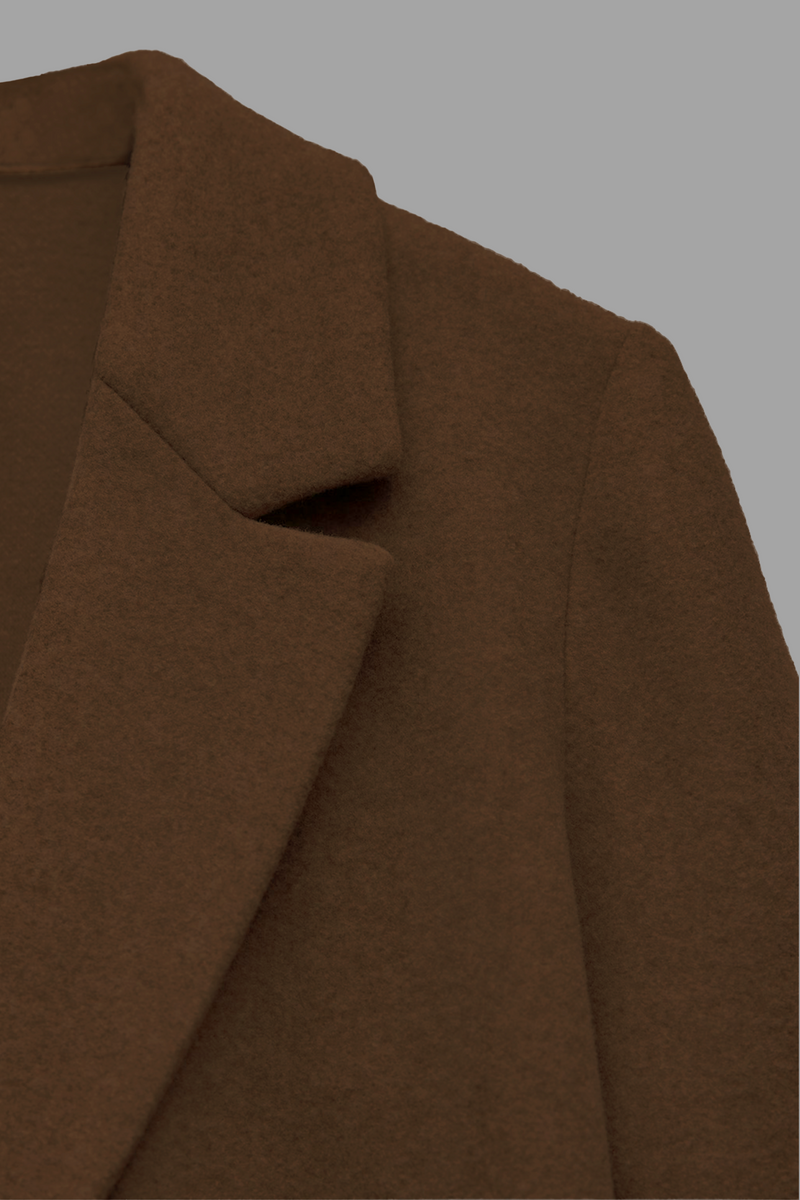 Brown - Wool Blend Long Coat
