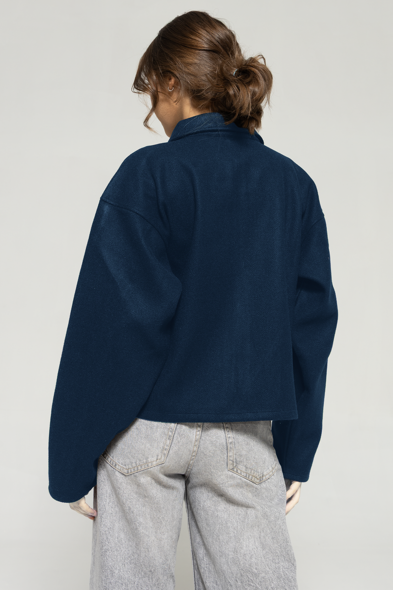 Owen Zip-Up Bomber Jacket - Teal Blue