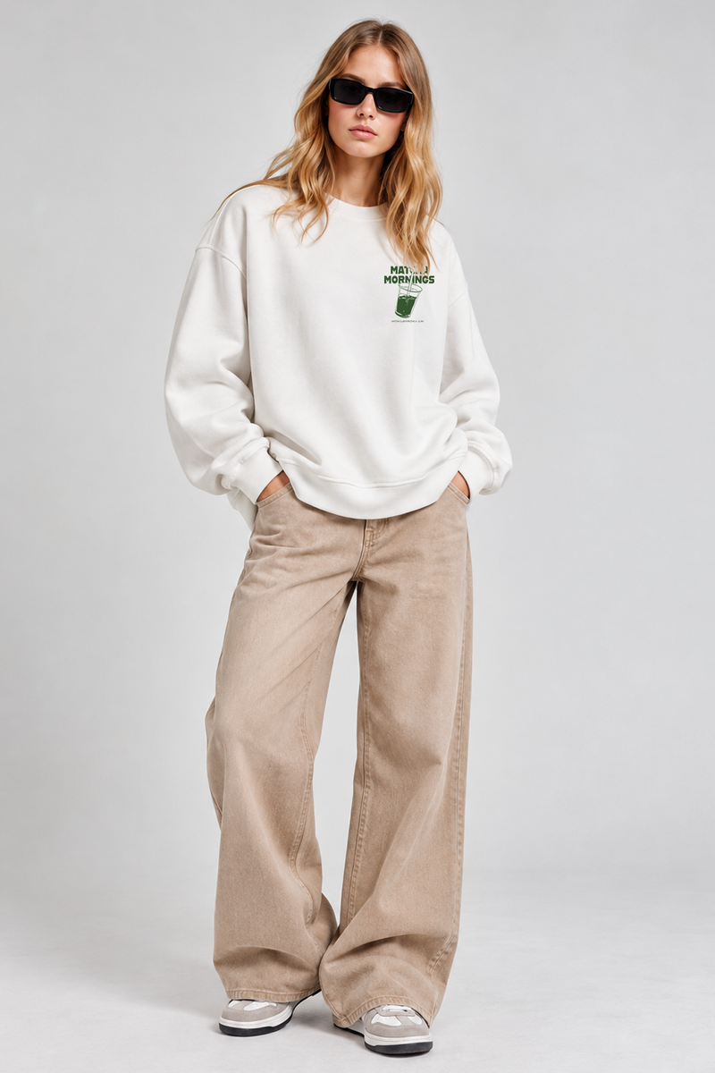 Matcha Mornings - Oversized Sweatshirt