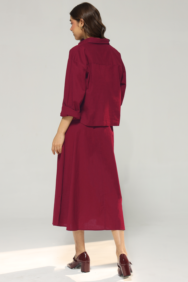 Akaia Linen Set : Merlot