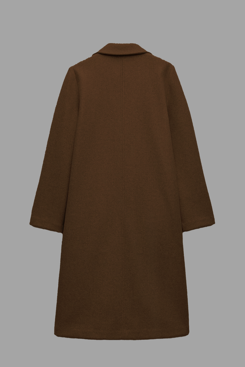 Brown - Wool Blend Long Coat