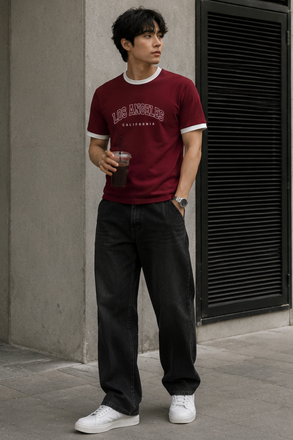 Los Angeles - Ringer Cropped Tee
