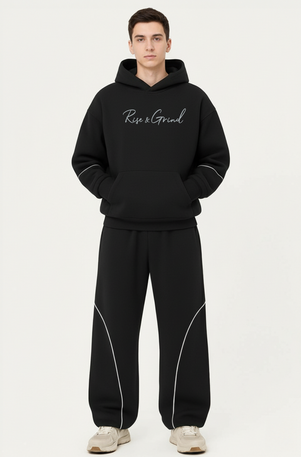 Rise & Grind : Ultimate Hoodie Co-Ord Set : Black