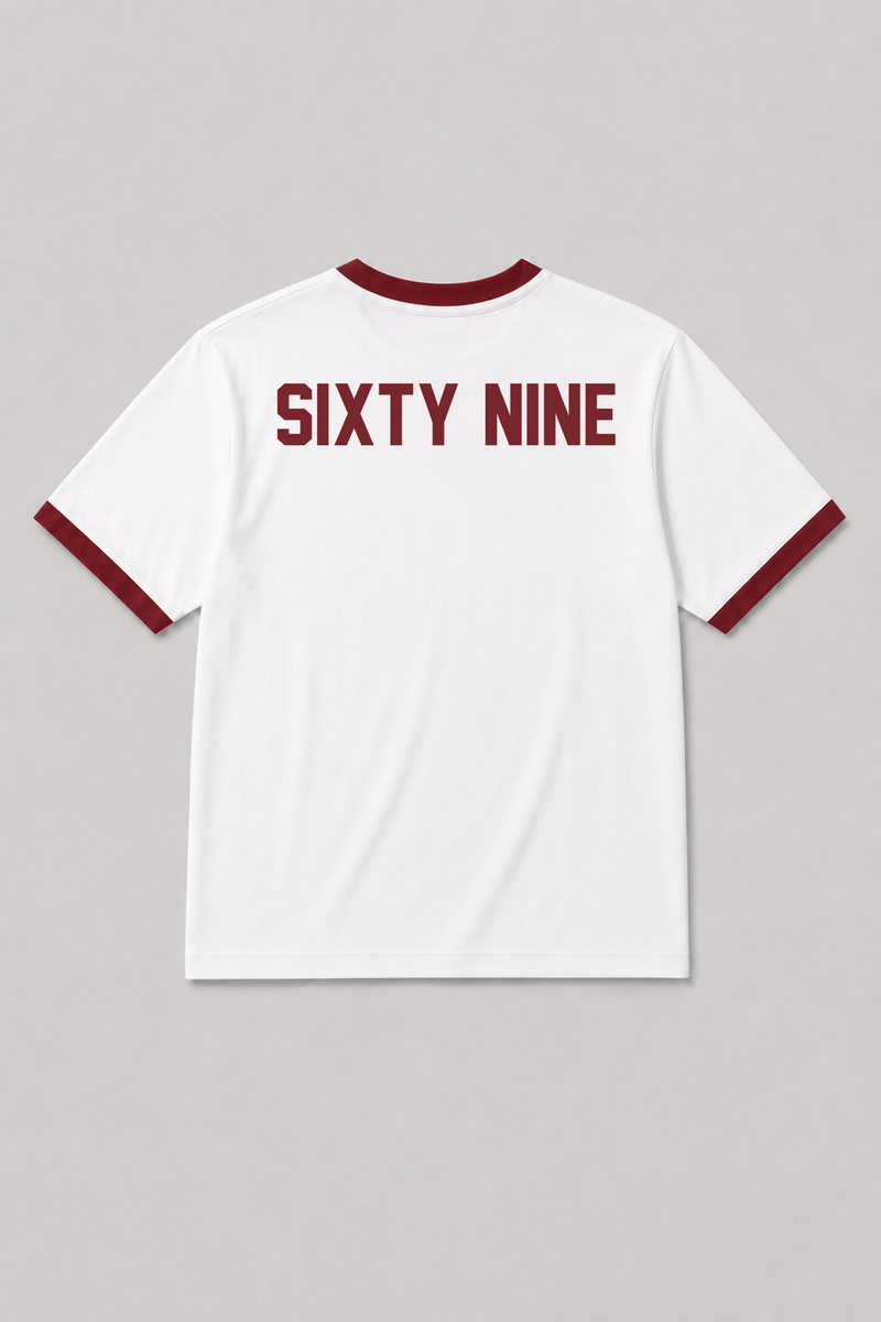 Sixty-Nine - Ringer Cropped Tee