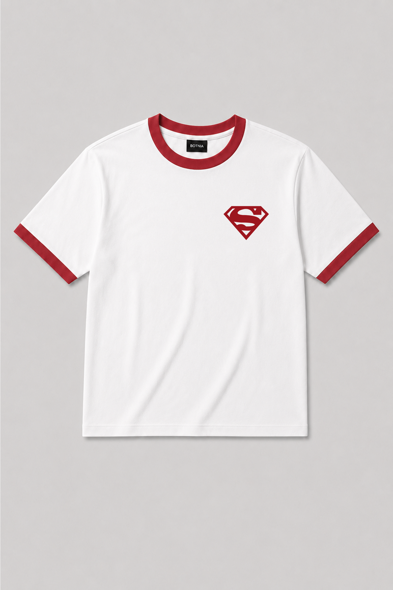 Man of Steel - Ringer Cropped Tee