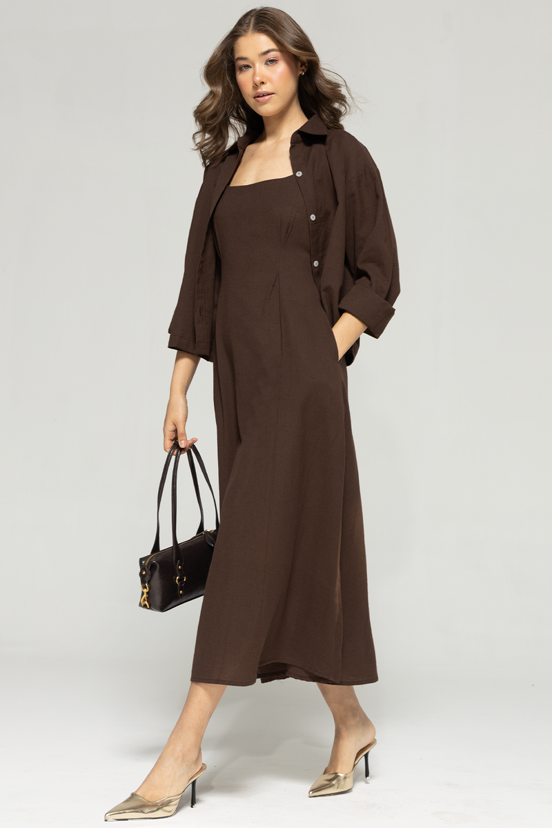 Akaia Linen Set : Brown