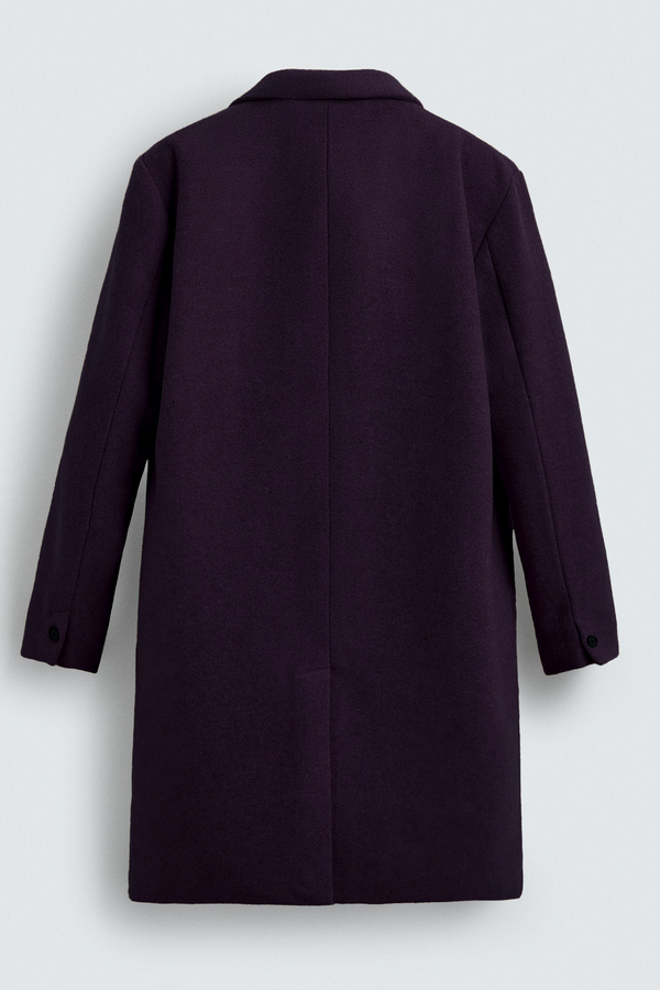 Wine - Men Wool Blend Coat