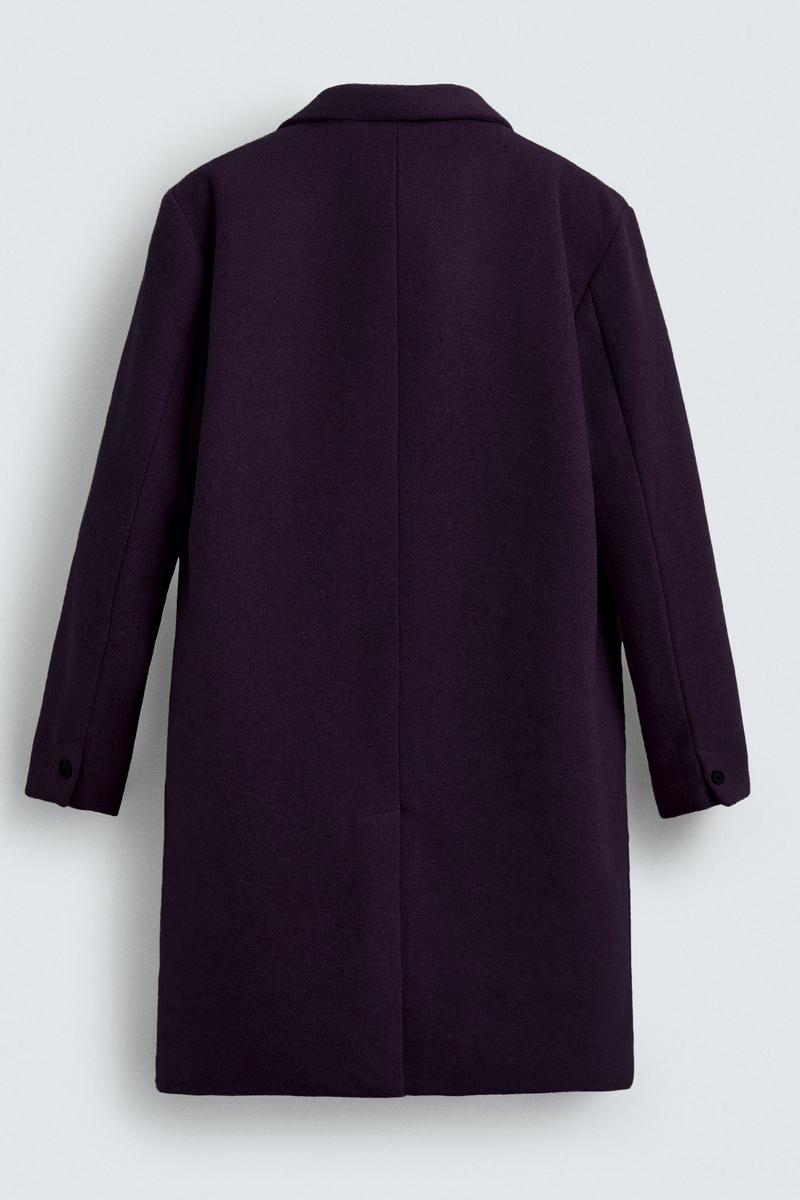 Wine - Men Wool Blend Coat