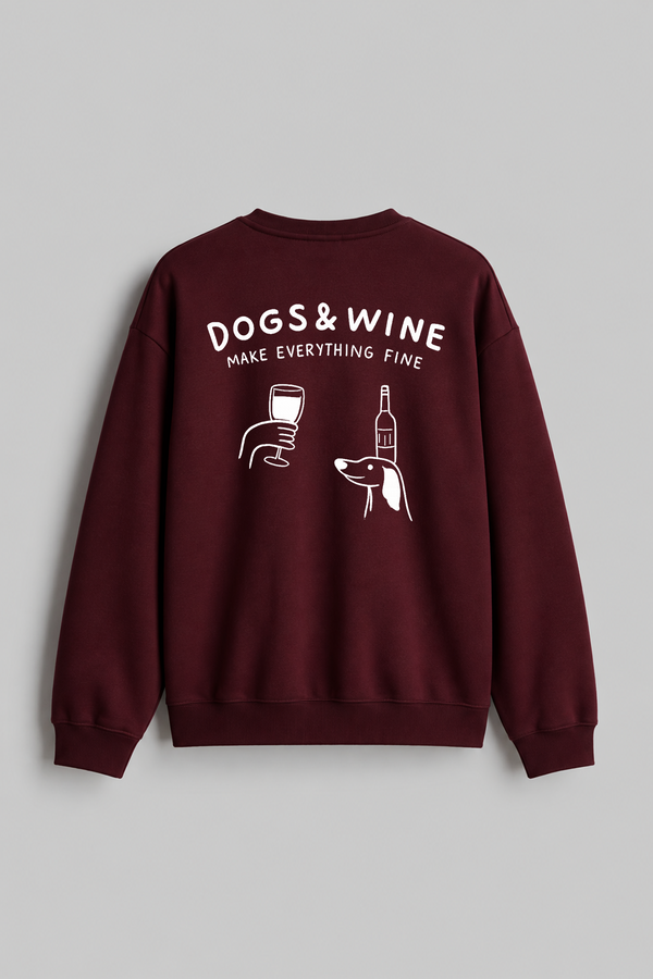 Dogs And Wine - Oversized Sweatshirt