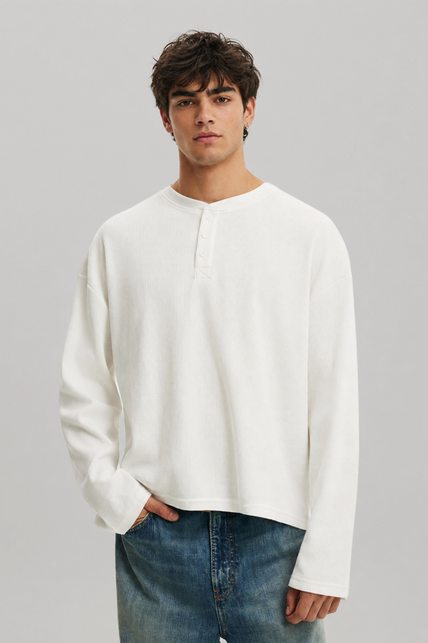 Henley Waffle - Off White