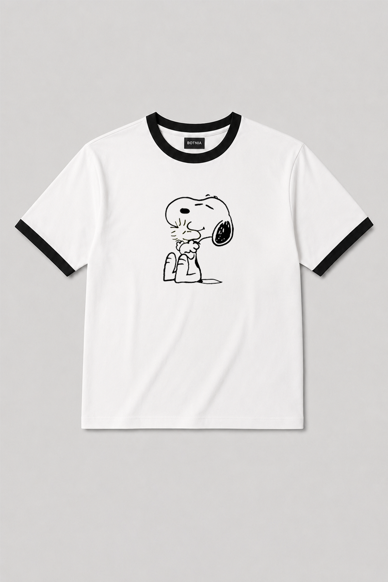 Snoopy - Ringer Cropped Tee