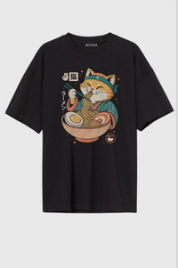 Red Cat Ramen - Oversized T-Shirt