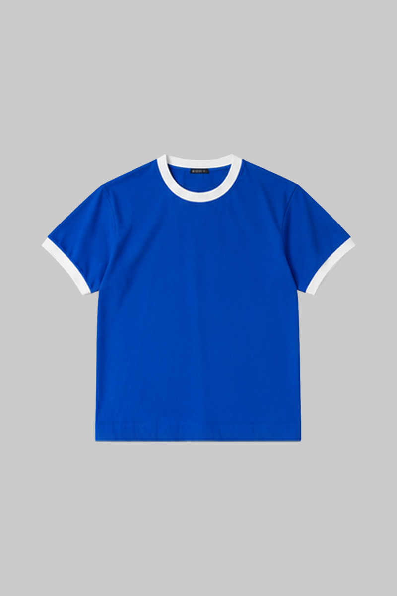 Blue Prosecco - Ringer Cropped Tee