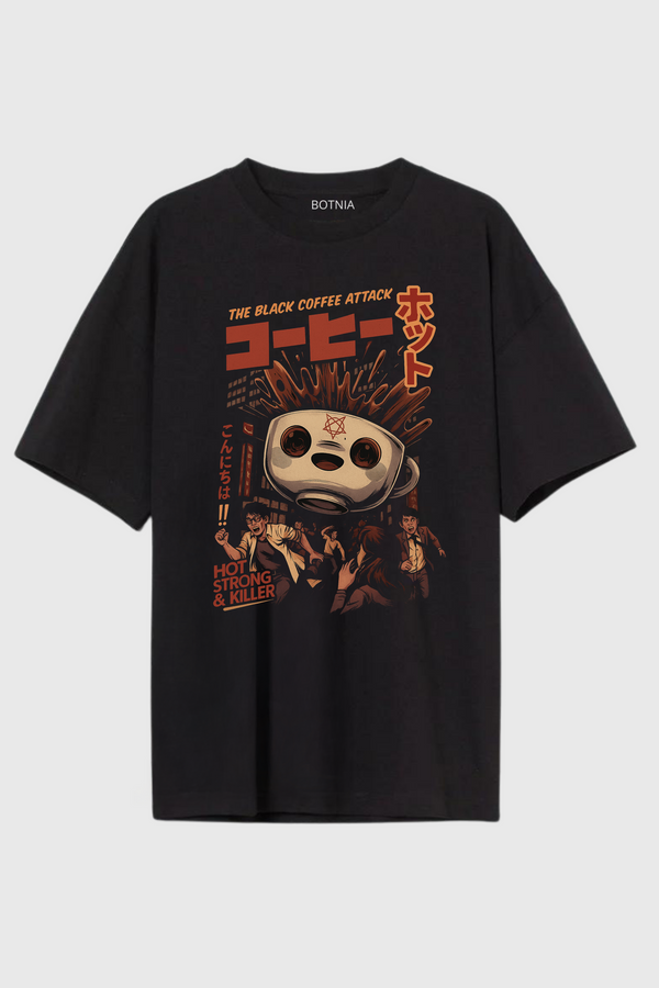 The Black Coffee Attack  - Oversized T-Shirt