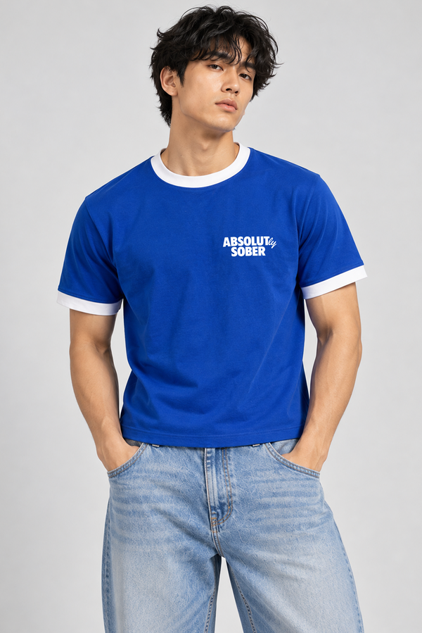Absolutly Sober - Ringer Cropped Tee