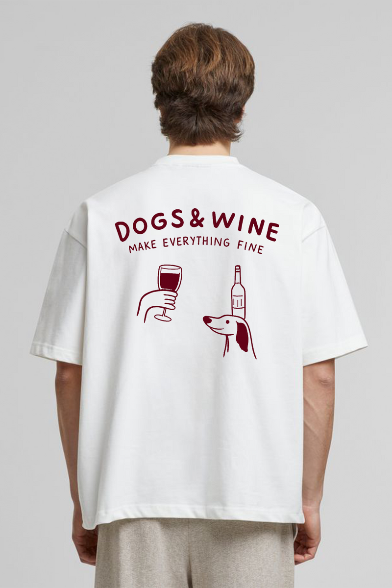 Dogs And Wine - Oversized T-Shirt