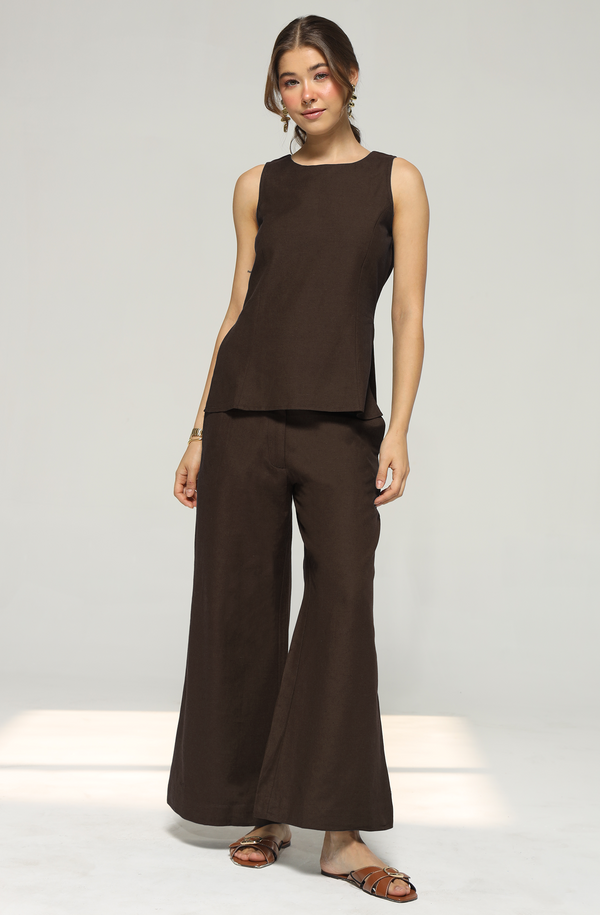 Lisa Linen Set : Brown