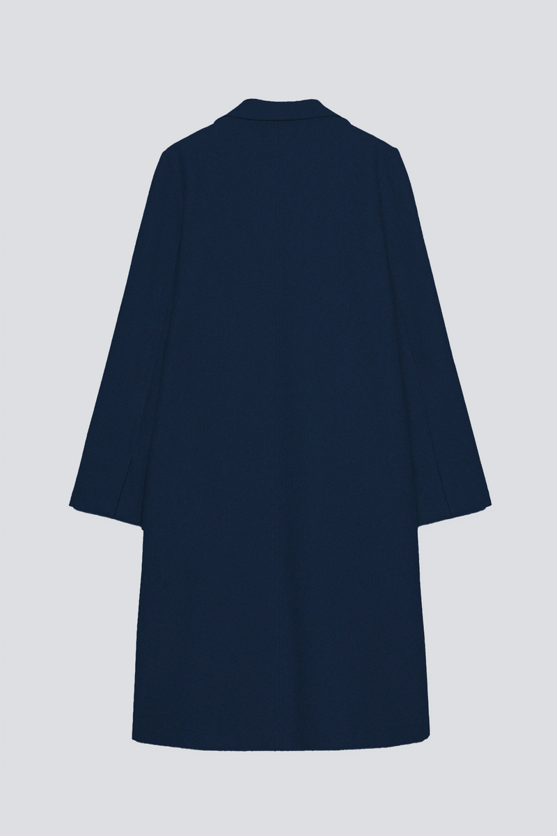 Teal Blue  - Wool Blend Long Coat