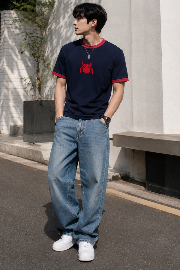 Spidey - Ringer Cropped Tee