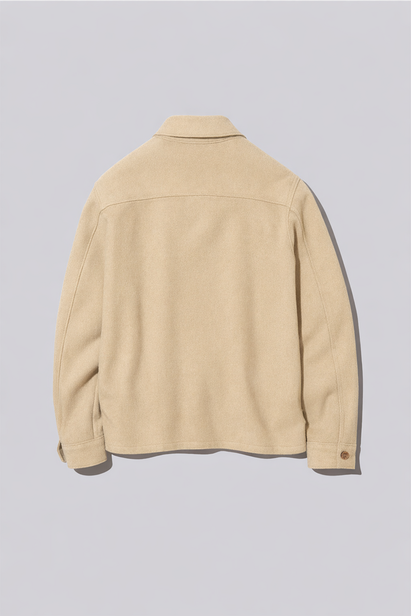 Single Collar Bomber Jacket - Vanilla