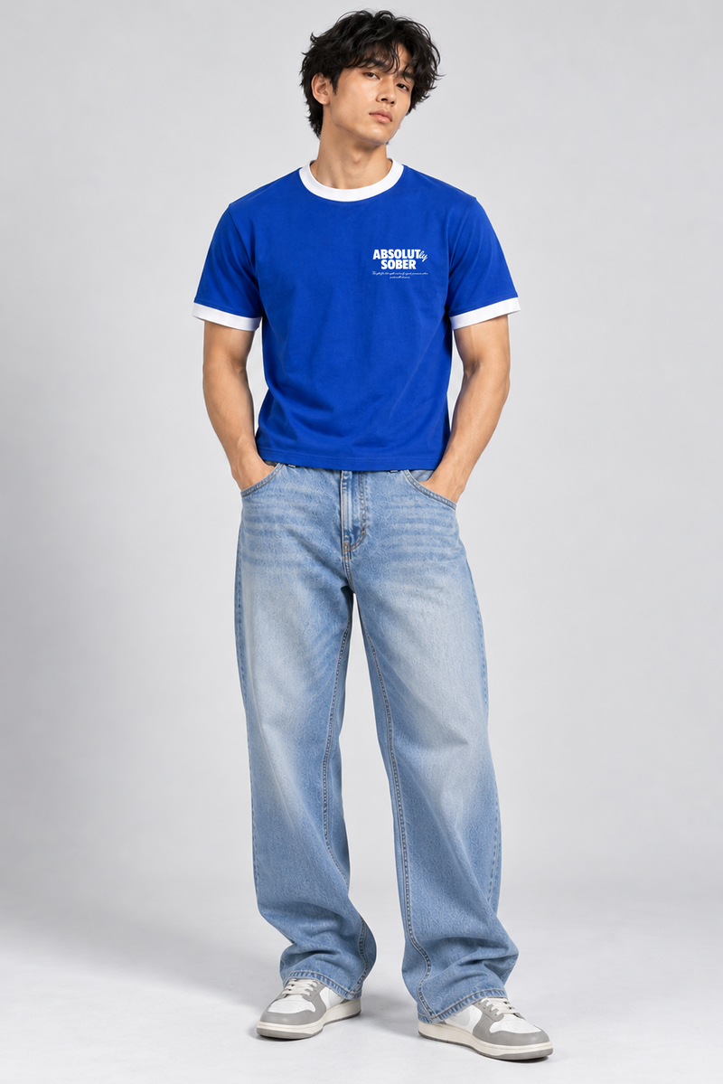 Absolutly Sober - Ringer Cropped Tee